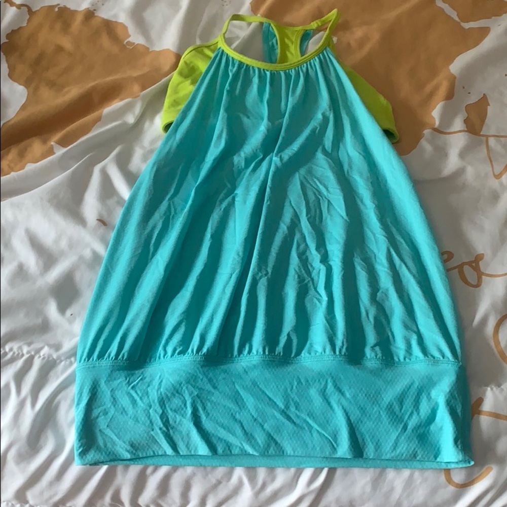 Blue & Green lululemon sports bra built in tank